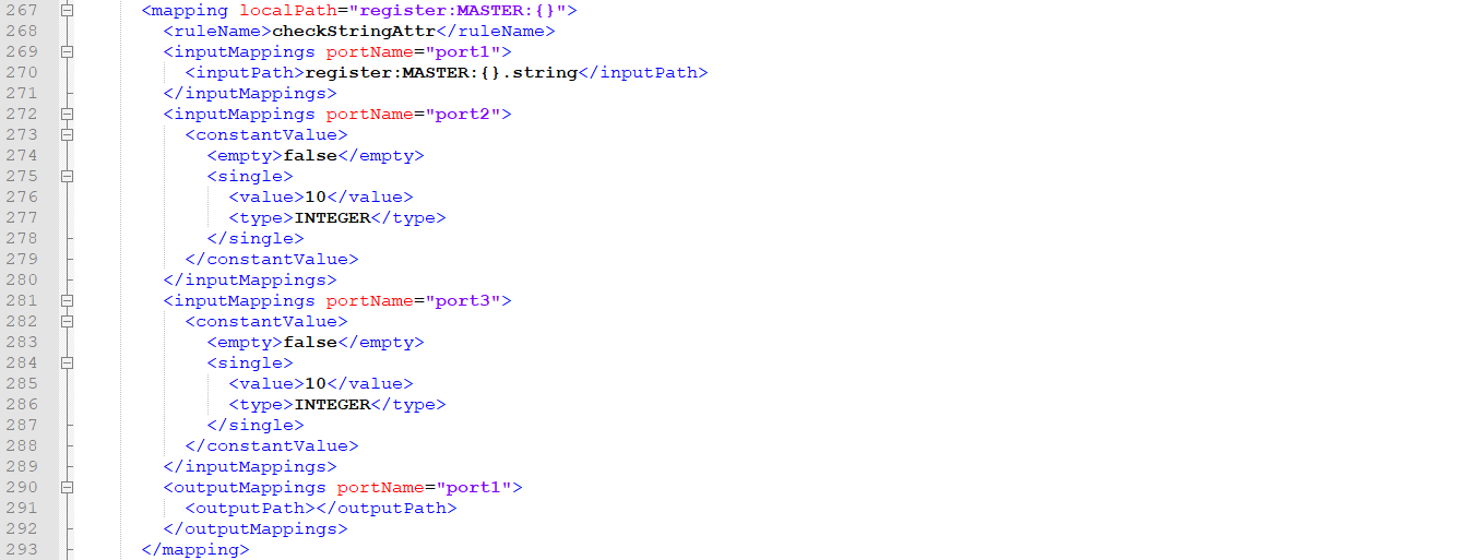 The mapping for checkStringAttr rule