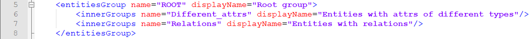 Entity/reference set groups