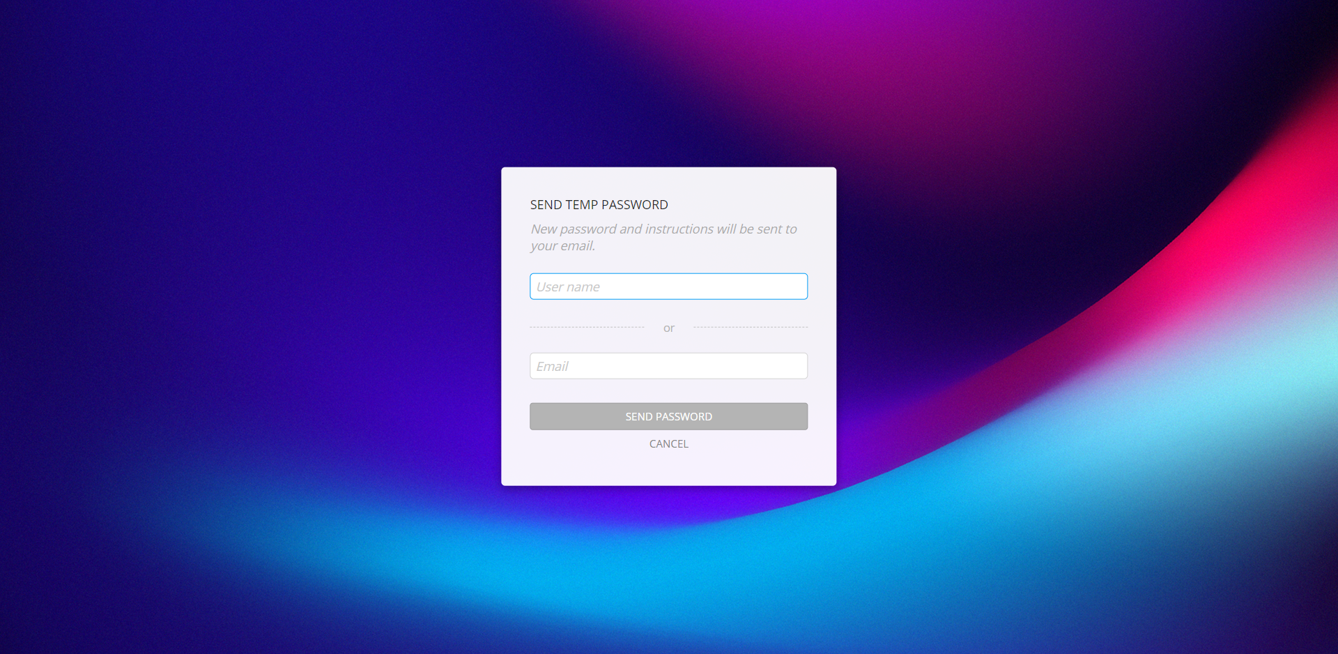 Password recovery form
