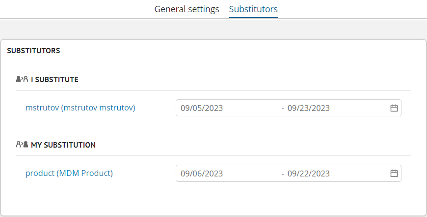 Tab "Substitutors"