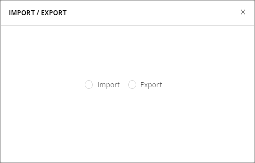 Step 1 of the Import/Export master