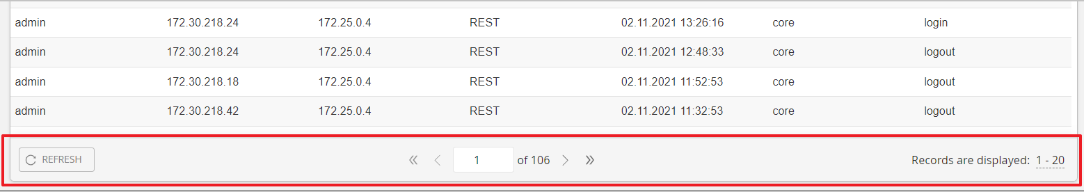 Page navigation bar