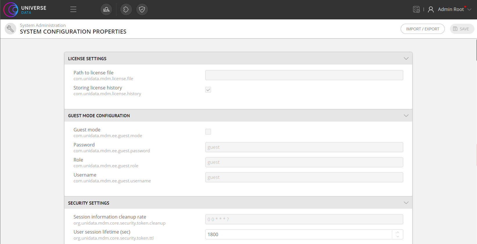 "System Parameters" section