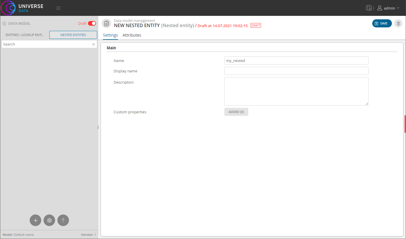 Creating nested object